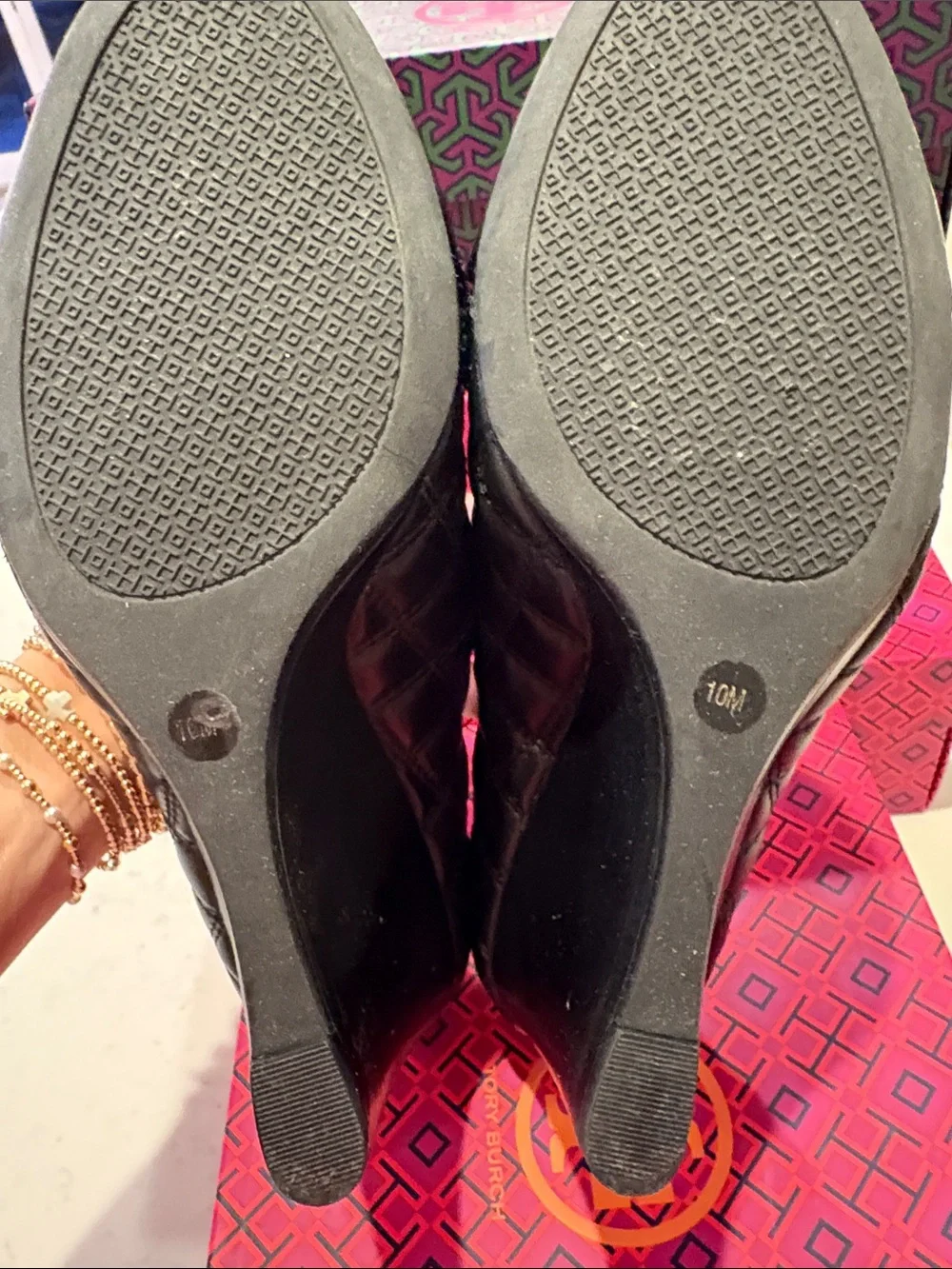 EUC Tory Burch Black Patent Wedges